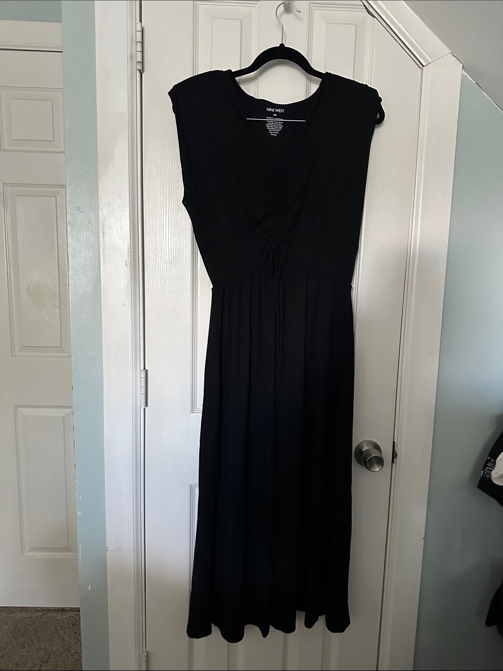 Nine West Black Maxi Dress with Ruched Bodice